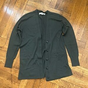 LOFT Boyfriend Sage Green Cardigan XS Extra Small